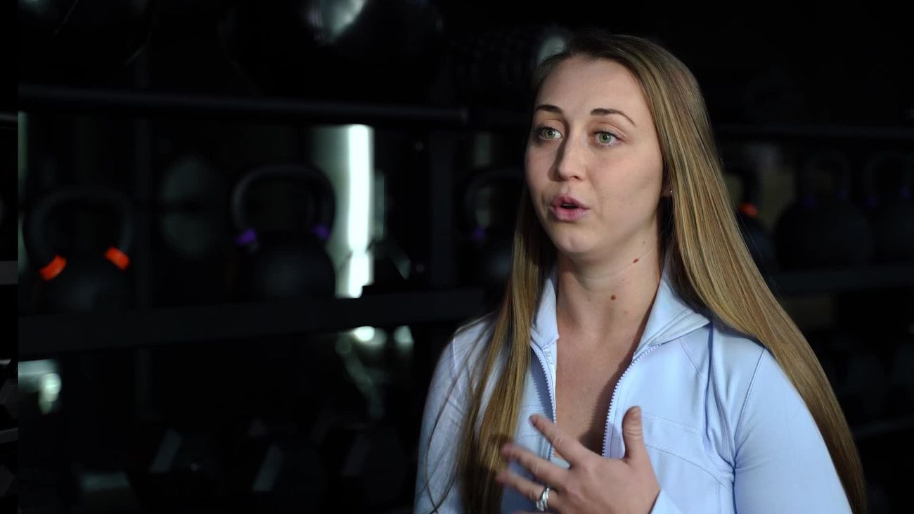 An Inertia Fitness Co. client sharing her story on camera